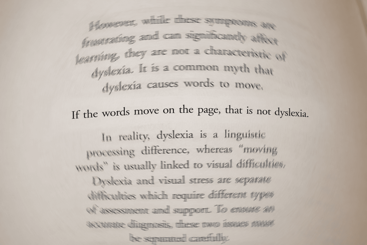 Visual stress is not dyslexia